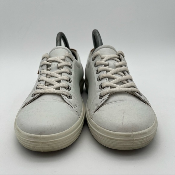 ECCO SOFT 7 White Leather Sneakers Women’s Size 7 (38) Shoes Orthotic Oxfords - Picture 5 of 11